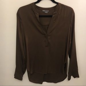 Vince Chocolate Brown Silk Shirt